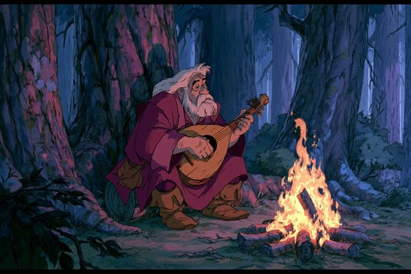 1980s American fantasy animation style, a [subject] holding a [object], in a [environment]. [color]… prompt example