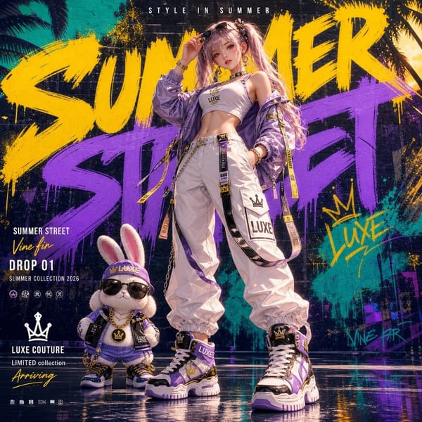 luxury summer streetwear ad prompt preview