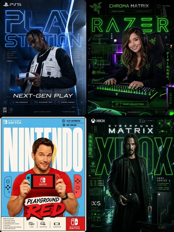 Gaming & Consoles (PlayStation, Xbox, Nintendo, Razer) prompt example