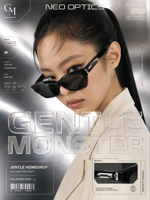 Gentle Monster × Jennie Kim — "NEO OPTICS" prompt preview