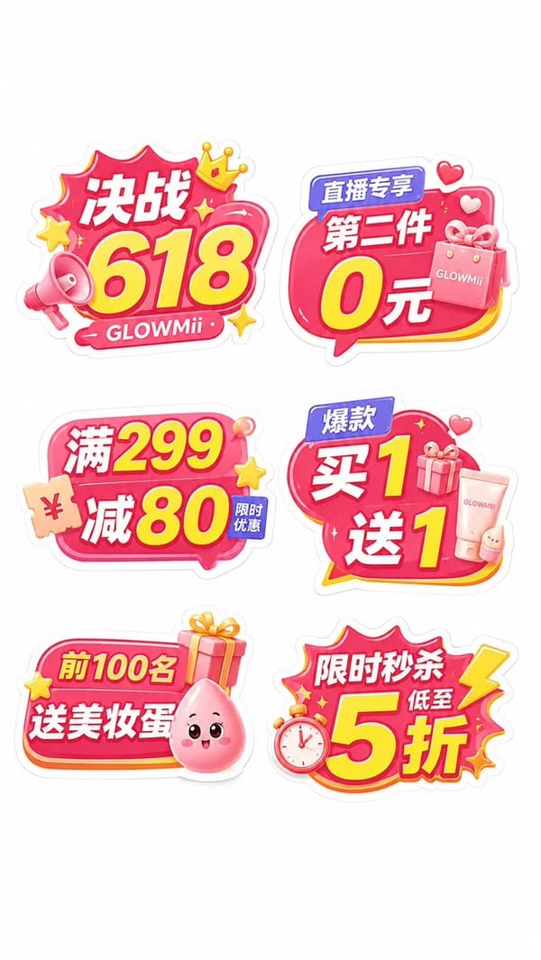 整张图里展示 6 个独立手举牌，每个手举牌都完整可见，彼此分开，不要重叠，不要合并成一个大牌，采用清晰的 2列×3行 排布，整体留白舒服，白色底干净整洁，突出每个手举牌本身。每个案例都是单独一张图，… prompt example