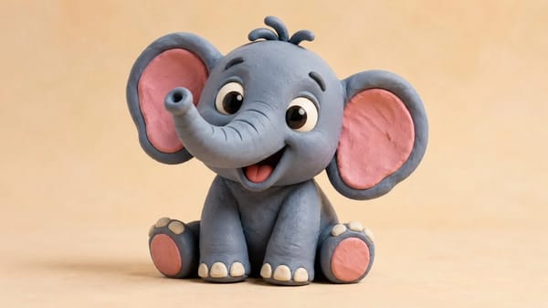 clay-style 3D render of a [Subject], made from smooth colorful modeling clay, rounded shapes, soft… prompt example