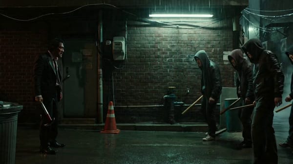 [CINEMATIC SETUP] Gritty neo-noir action, single continuous side-scrolling long take, raw and ungla… prompt example
