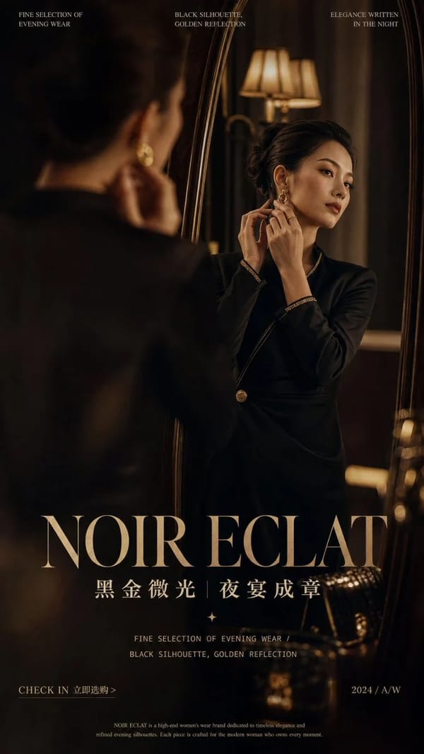 Create a vertical 9:16 high-end fashion campaign poster for [Brand Name], featuring [Theme Or P…