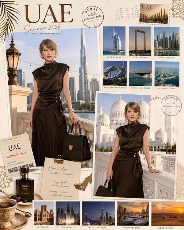 UAE Summer 2026 – Postcard from the UAE, prompt example