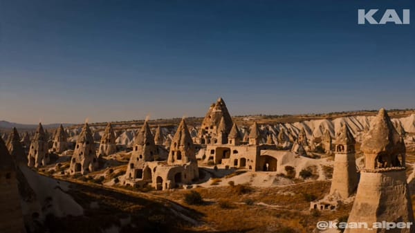 Photoreal historical documentary cinematography, ancient Cappadocia 5000 years ago, untouched f…