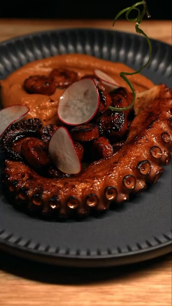 Close-up of pasta dish, steam rising, fork twirl, warm restaurant lighting, slow motion, cinematic… prompt example