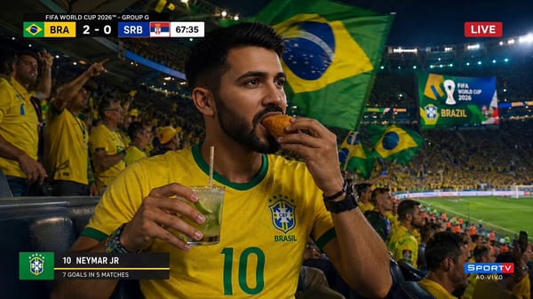 Create a highly realistic 15-second AI video exactly in the style of a live FIFA World Cup 2026…