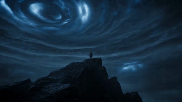 15-second ultra-cinematic elemental transformation sequence on a mountain summit during a super…