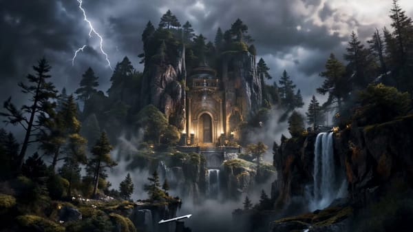 Generate a cinematic 15-second fantasy sequence using the provided 12-panel storyboard referenc…