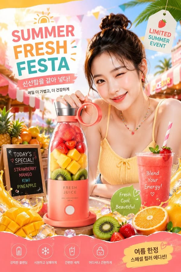(ULTRA-PREMIUM KOREAN SUMMER PRODUCT ADVERTISEMENT), (high-energy summer lifestyle commercial),…