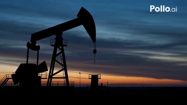 0-3 sec: An oil rig at dusk. Black crude pumps into a pipe. The pipe becomes a conveyor belt in…