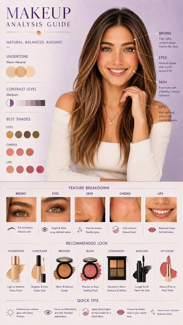 Makeup Analysis Guide Infographic (9:16) prompt example