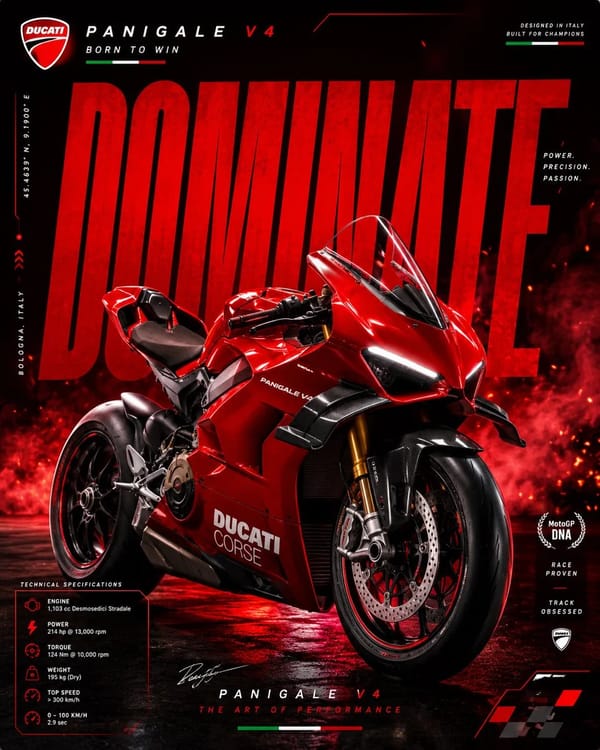 Ducati Panigale V4 – Red Inferno prompt example