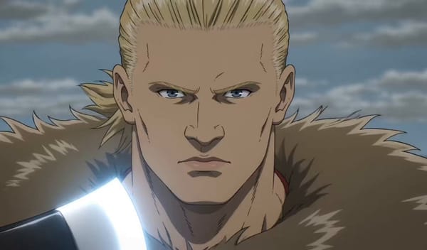 "Mature historical anime sequence about Haaland as a powerful blonde Viking war leader commandi…