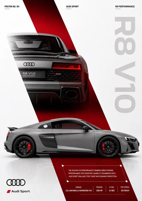 Act as a senior automotive art director and elite Behance poster designer specializing in premium s… prompt example