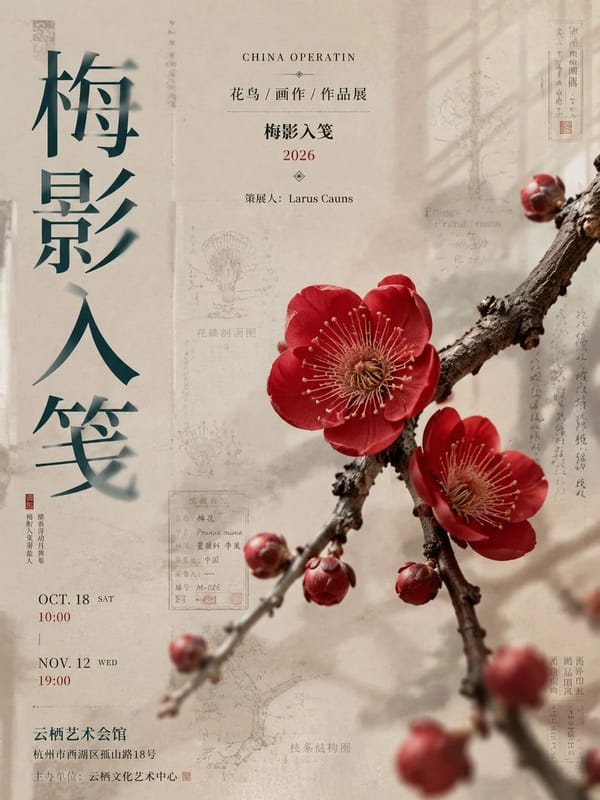 生成一张竖版 3:4 新中式高端展览海报，主题为[主题名称]，像真实美术馆 / 文化馆精品展览海报。 prompt example