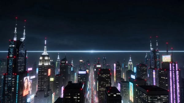 Retrofuristic sci-fi, stylized realism, impossible sky phenomena, neon megacity, epic atmosphere. L… prompt example