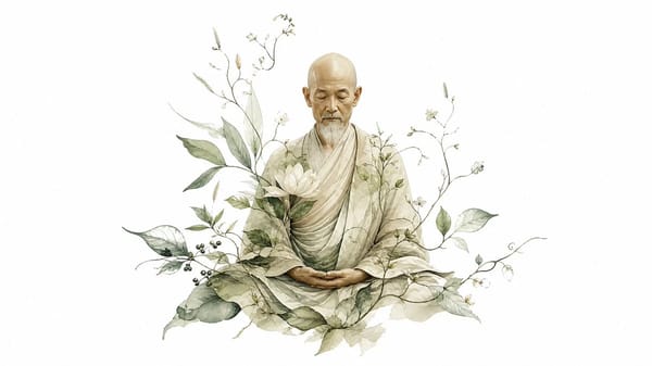 [Subject] seamlessly merging with elegant botanical leaves, vines, and flowers, delicate organi…