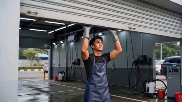The Car Wash Worker prompt example