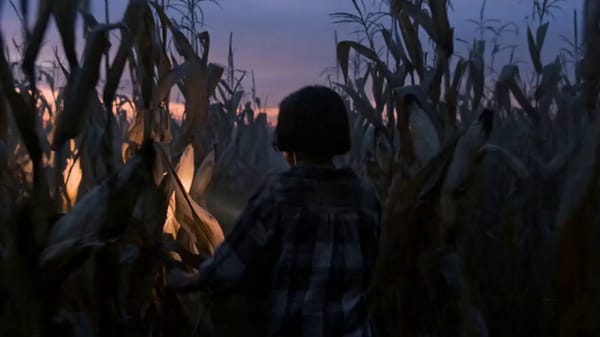 Single continuous shot, one take, no cuts, cinematic oner, photorealistic, 1990s horror film st…