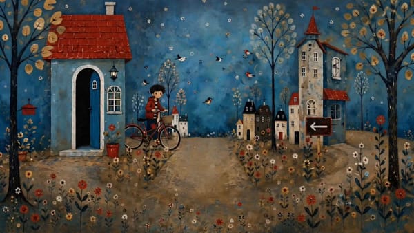 Create a 10-second whimsical folk-art storybook animation using the uploaded storyboard and charact… prompt example