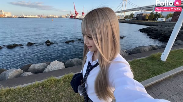 @image1 から顔、髪型、アイデンティティ、肌の色、身体のプロポーションを完全に保持する。 参照画像の日本人女性。 【映像スタイル】 2020年代のパーソナルブログ風Vlog美学。 友人…