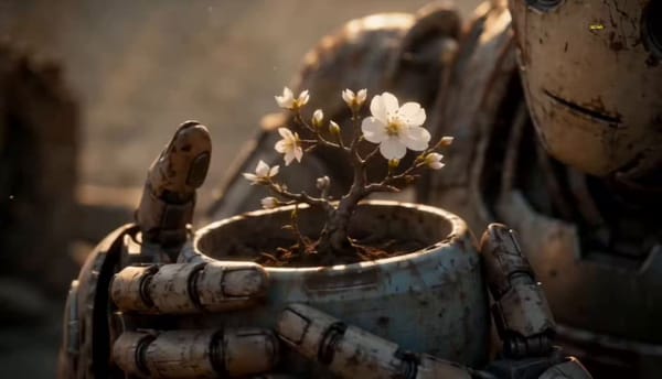 An old robot’s final sacrifice plants hope, proving even fading souls can awaken tomorrow with one… prompt example