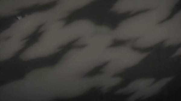 A mysterious demon huntress with short white hair, glowing blue eyes, long dark coat and twin e…