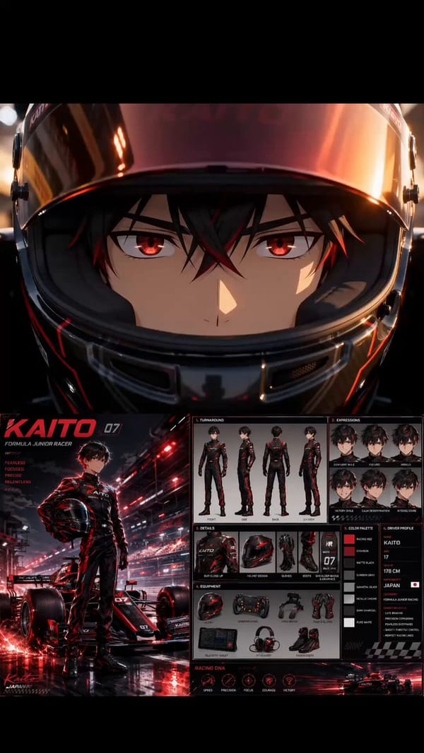 Create a hyper-cinematic continuous single-take Japanese anime-style racing performance video i…