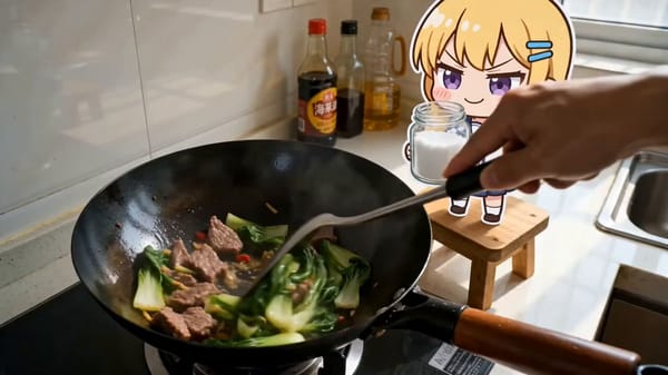 地弹出一个红色卡通肿包（Cartoon Bump），它整个纸片身体被敲得上下一颤。 音效：锅铲 prompt preview