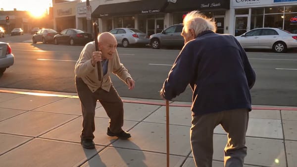 Raw found footage style, amateur handheld smartphone video recording a funny but dynamic cane f…