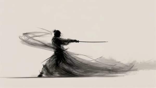 Use the uploaded samurai image as the exact visual reference for the warrior, pose language, mo…