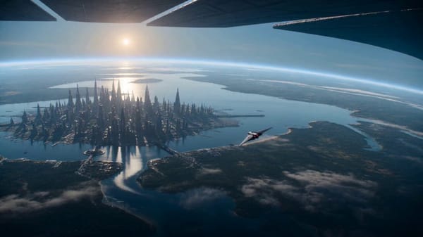 10-second cinematic sci-fi action sequence, 16:9, ultra-realistic, breathtaking scale, realisti…