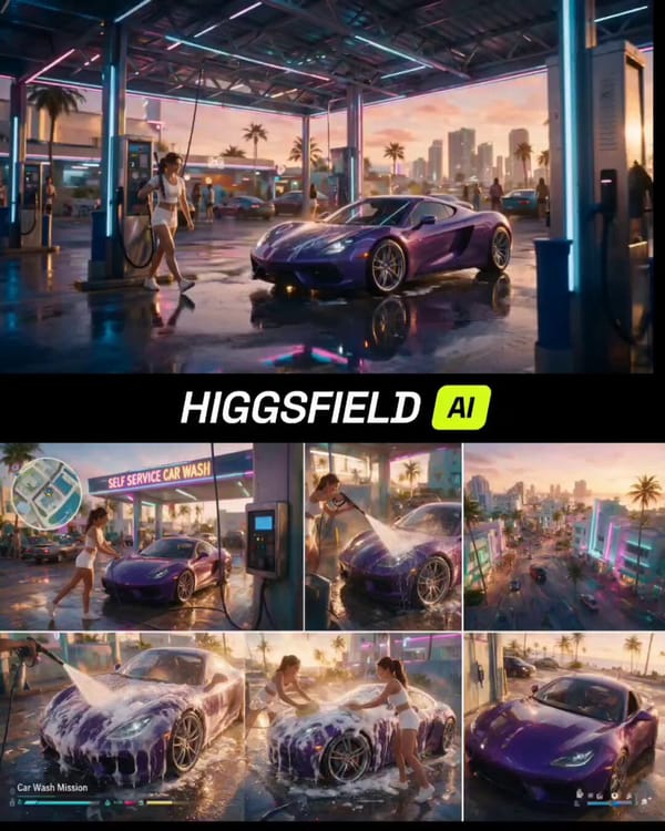 GTA VI Style: Car Wash Mission Create a 30-second cinematic GTA VI-style gameplay video set in…