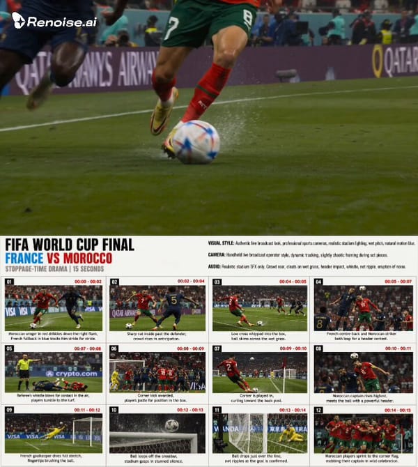 Use the provided storyboard image as the direct sequential visual reference. Follow all 12 shot…