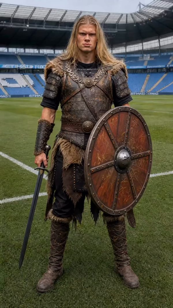 Turn this serious Norway fan into a funny Viking history lesson. Dramatic slow-mo, epic music, text… prompt example