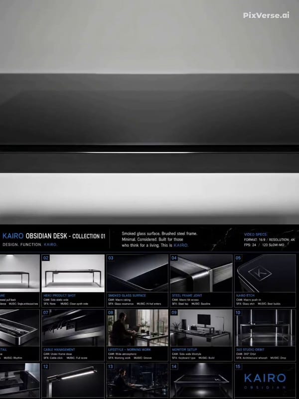 Style & Mood: Ultra-premium Bauhaus workspace design campaign. Architectural, minimal, consider…