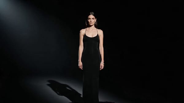 Scene & Mood: Sharp studio editorial built around a single continuous spin transformation. A wo…