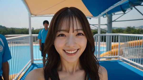 参照画像の人物を1人の主人公として使用。主人公は参照画像と同一人物の成人女性。顔立ち、髪型、髪色、体型、雰囲気を忠実に維持する。衣装はシンプルで上品なデザインのビキニ水着。フォトリアル、映画品質、超… prompt example