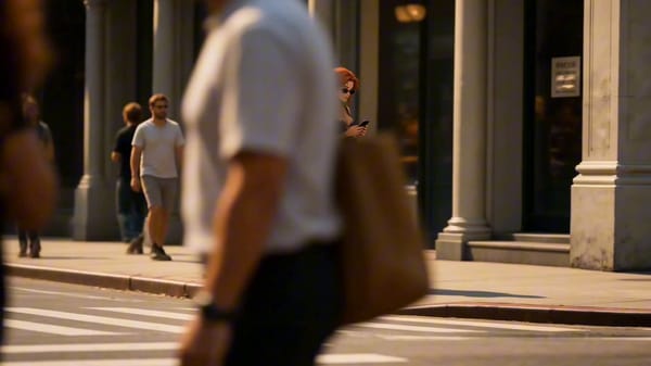 SCENE 1 (0:00–0:15) — UNAWARE → OBSERVED → ALMOST CAUGHT SHOT STRUCTURE: 7 shots, 15 seconds, 16:9… prompt example