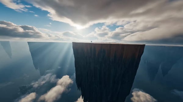 Immersive first-person flying camera perspective, no visible drone or flying device. The camera…