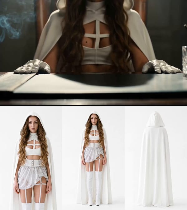 Reference: @Image1 is the female lead's character reference—consistently wearing a white floor-…
