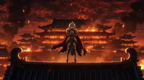 Generate a 15-second horizontal 16:9 Japanese anime cinematic fantasy video from the provided f…