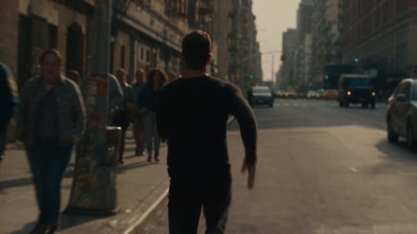 Create an ultra-realistic, cinematic 30-second high-intensity chase scene with natural human mo…