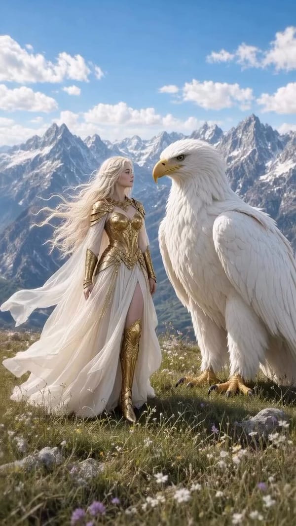Cinematic 8k video, vertical format. A majestic fantasy elven warrior queen with long, flowing…