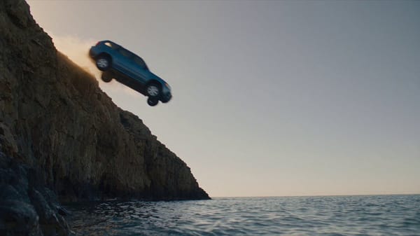 Cinematic fantasy-adventure short film, opening immediately with impact. **[0-4s]** A car flies…