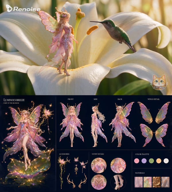 Create a 15 second horizontal 16:9 fantasy chase animation featuring the exact flower fairy fro…