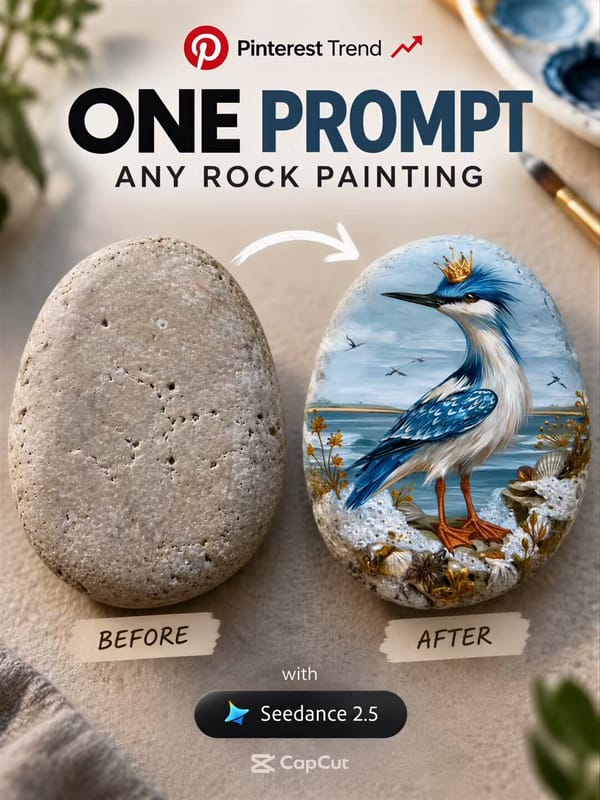 Create a realistic fast-motion time-lapse video of a person hand-painting the stone artwork sho…