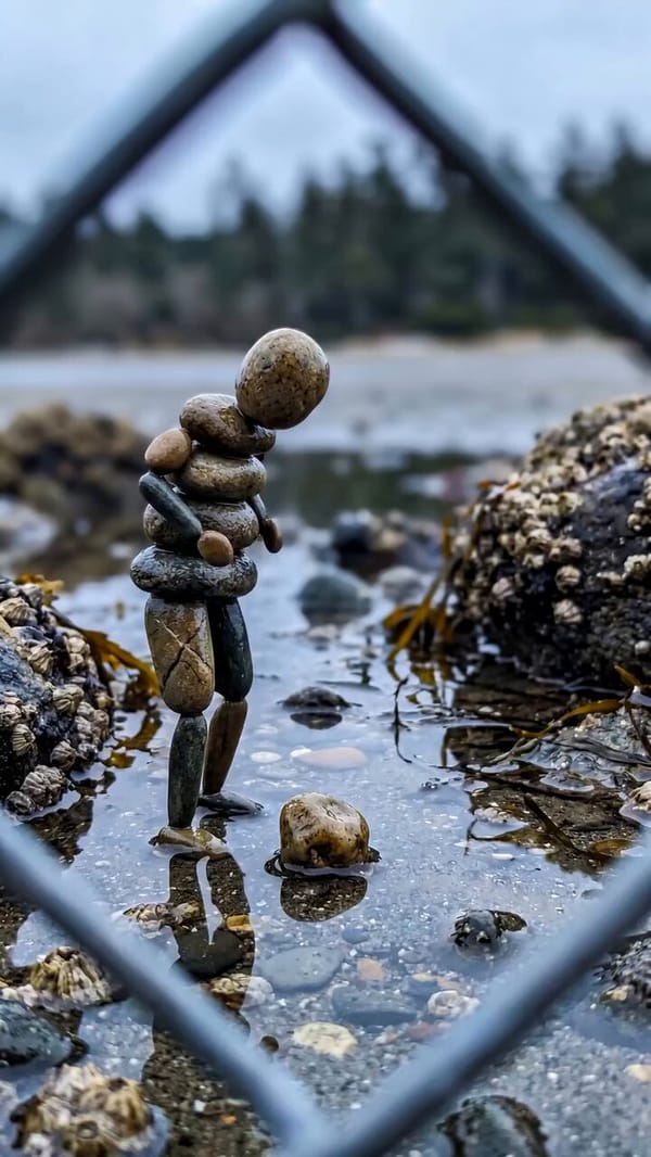 Create a 21-second vertical 9:16 cinematic stop-motion animation. A tiny humanoid figure made e…